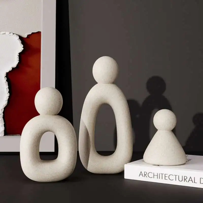 Modern style decorative hollow family sculpture for decoration