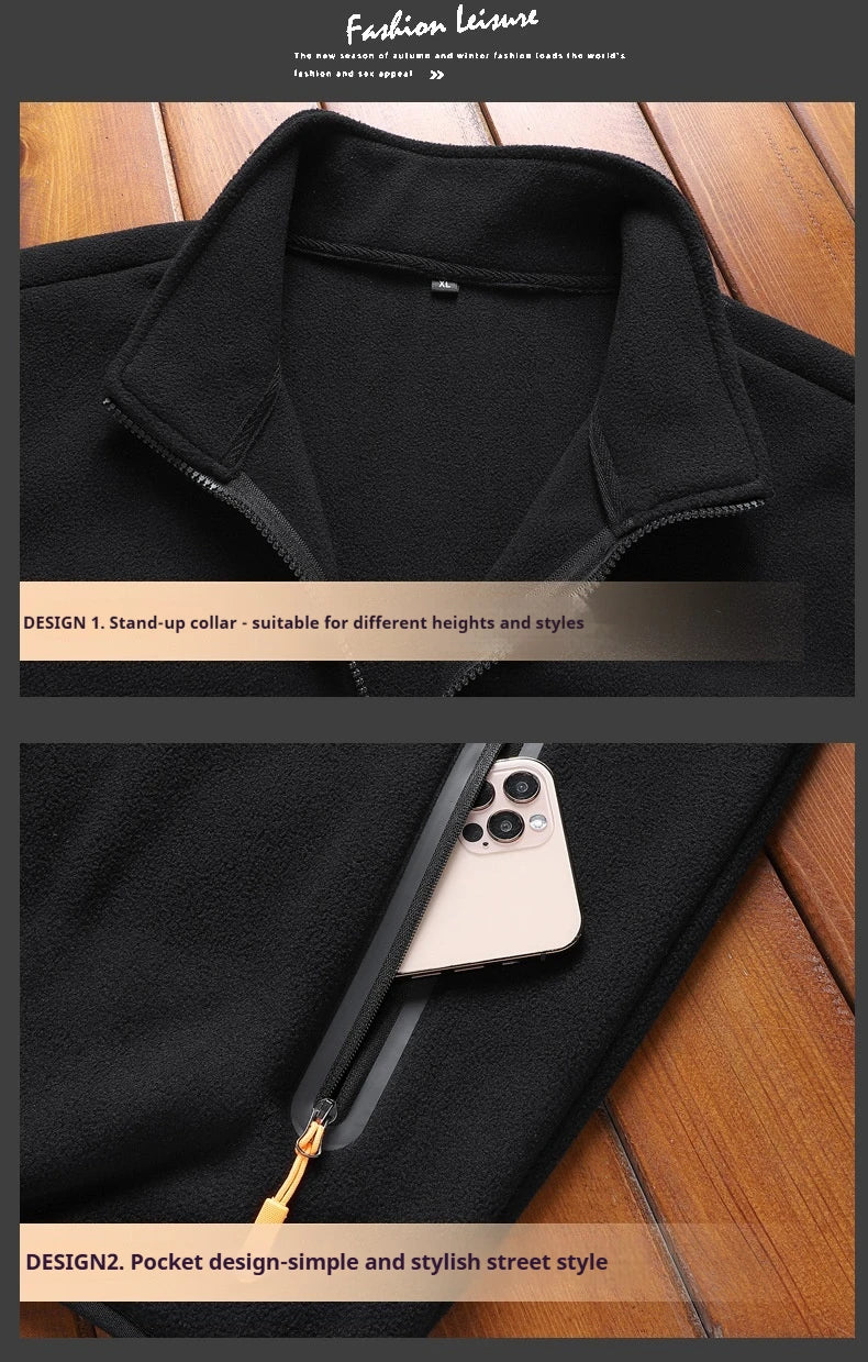 Plus Size Fashion Jacket with Zipper Pockets