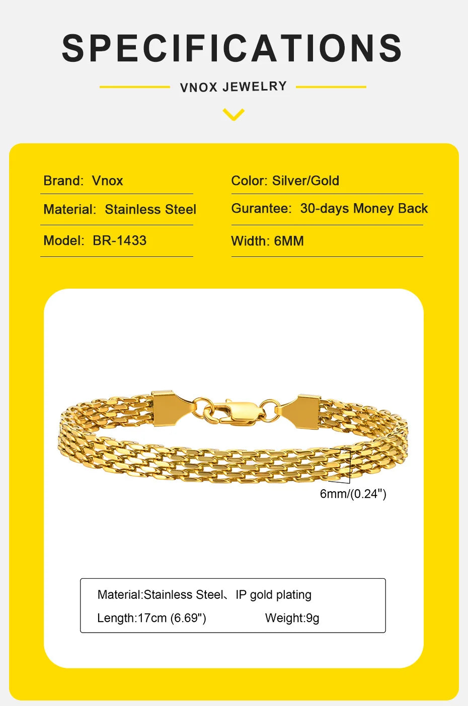 Stainless Steel Italian Mesh Chain Bracelet