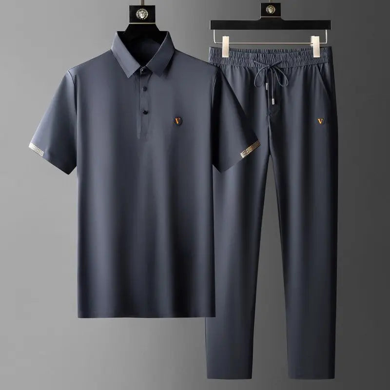 Men's social polo shirt with long pants