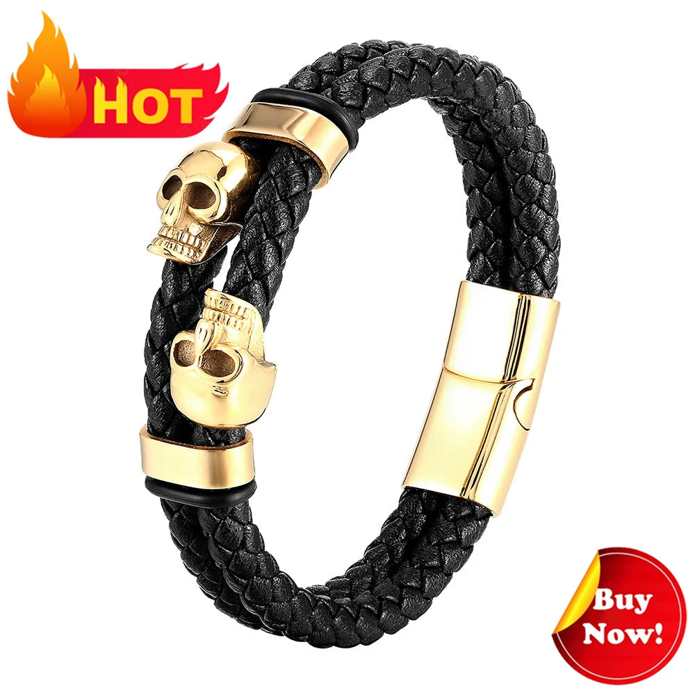 Leather Bracelet with Teeth Totem