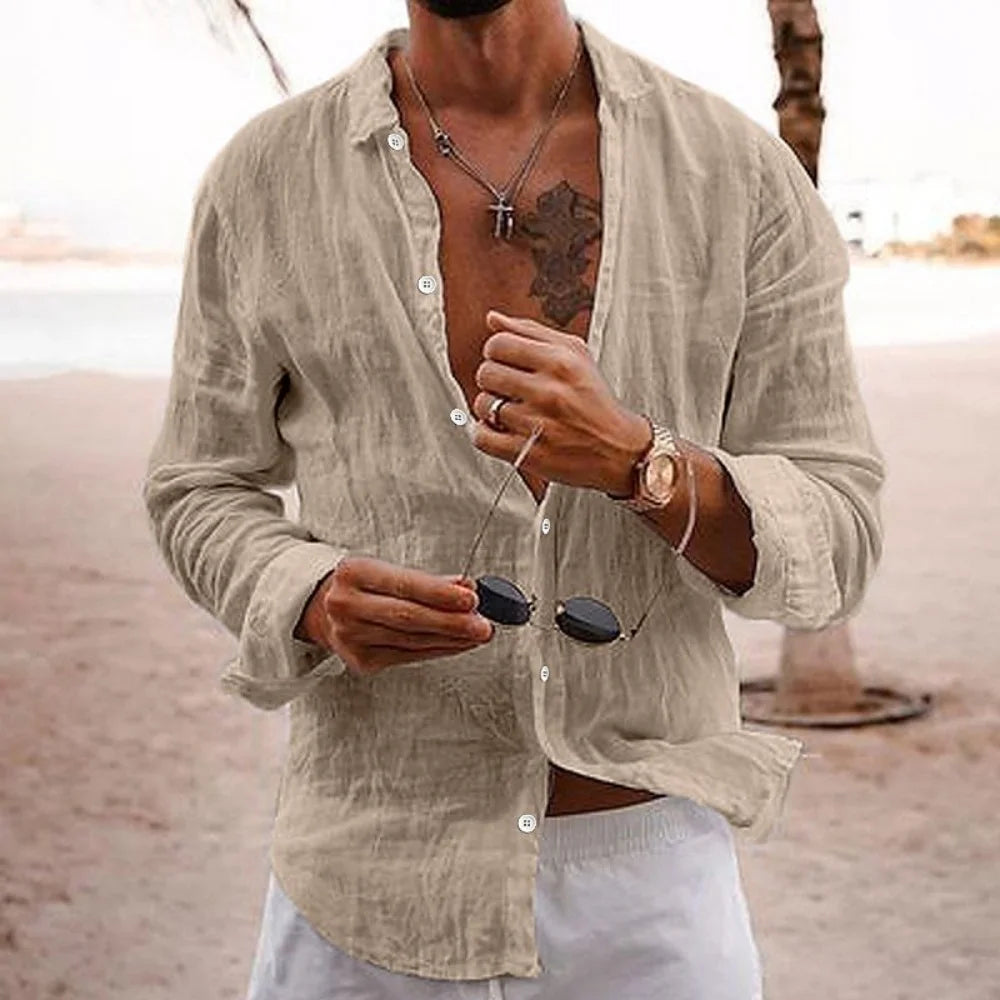 Loose and Comfortable Cotton and Linen Shirt