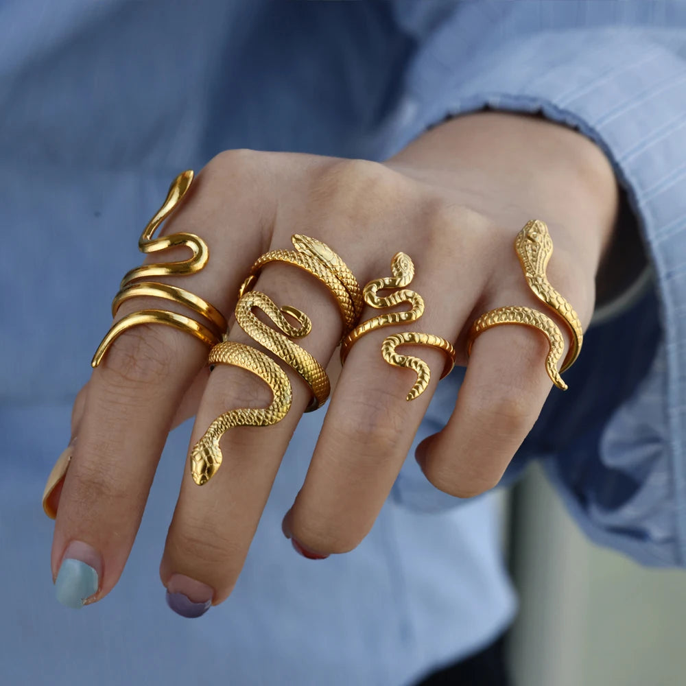 Snake Ring in 18K Gold Plated Stainless Steel