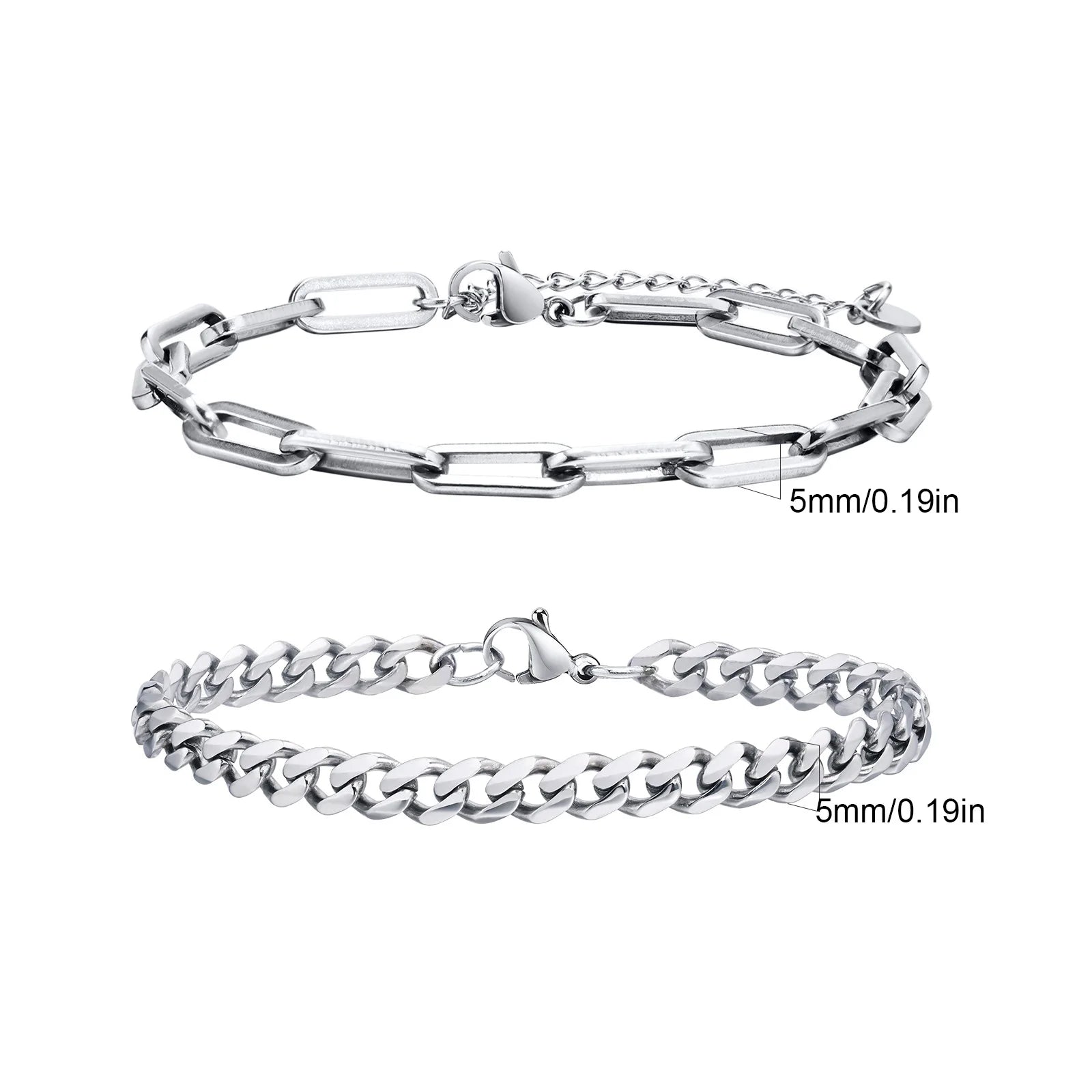 Set of 2 Stainless Steel Bracelets