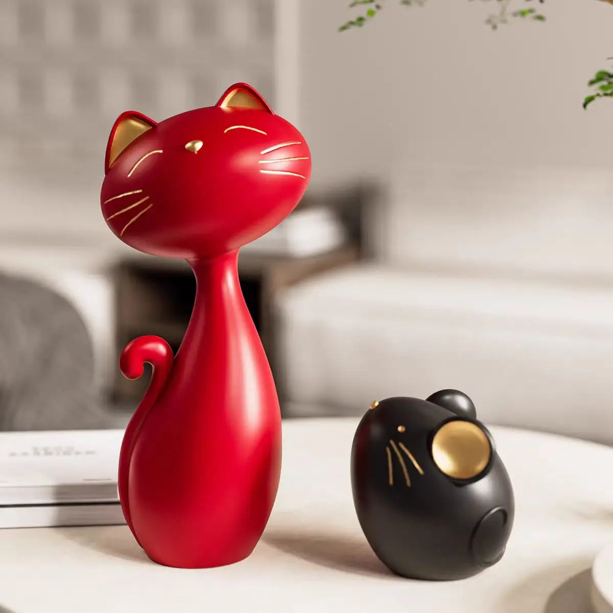 Creative Cat and Mouse Ornament Set