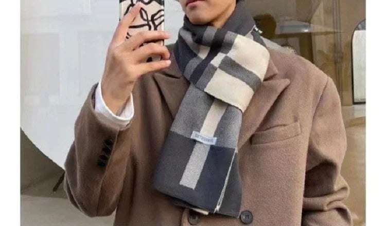 Winter Scarf in Cashmere Patchwork and Premium Knit