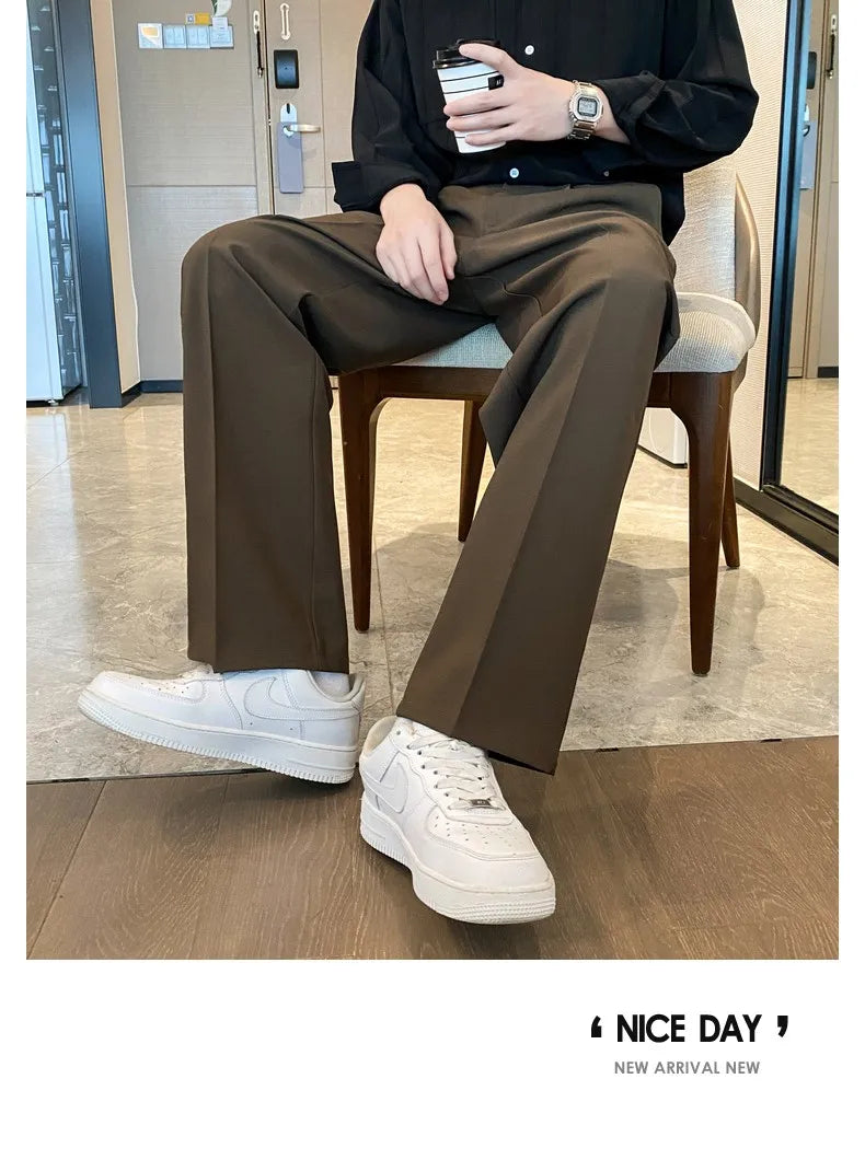 Oversized Suit Pants with Elastic Waist