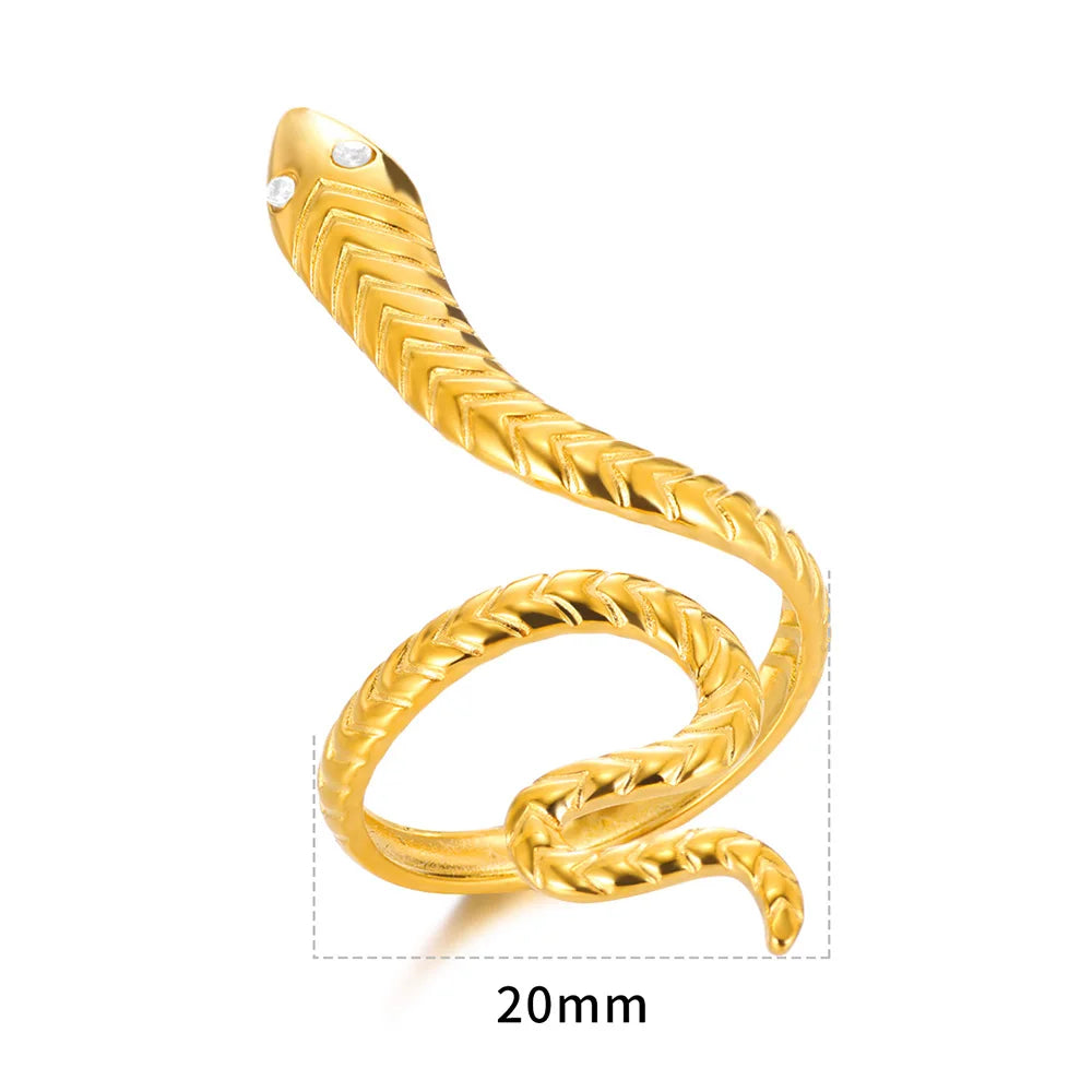 Snake Ring in 18K Gold Plated Stainless Steel