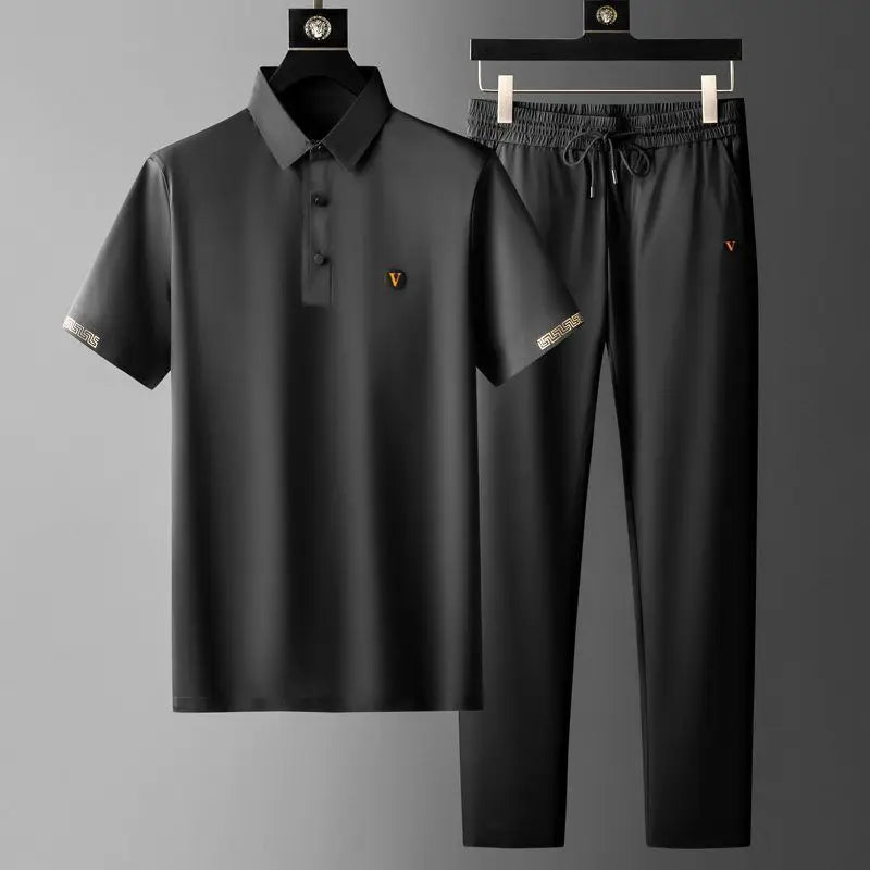 Men's social polo shirt with long pants