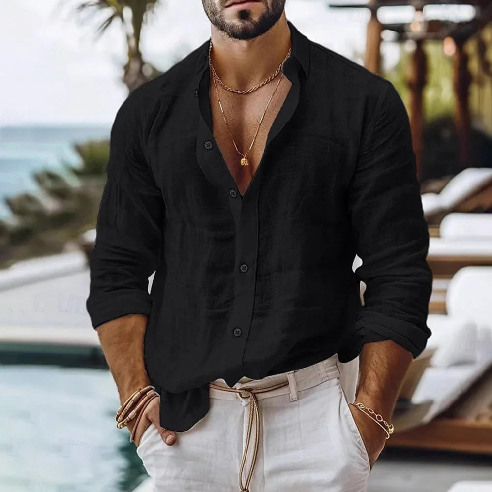 Men's Cotton and Linen Shirt