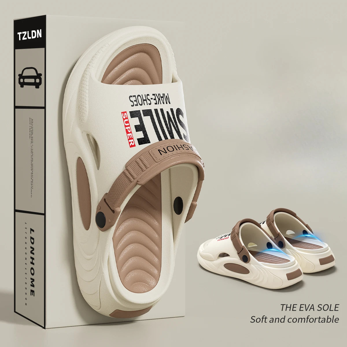 Unisex summer flip flops with thick EVA sole