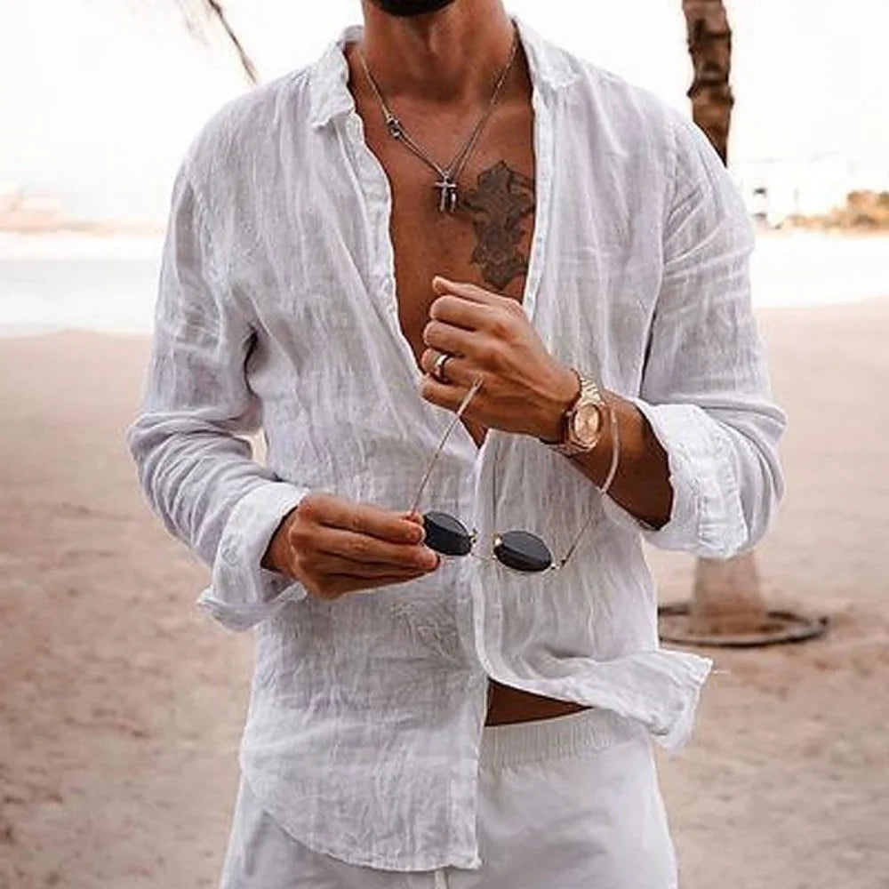 Loose and Comfortable Cotton and Linen Shirt