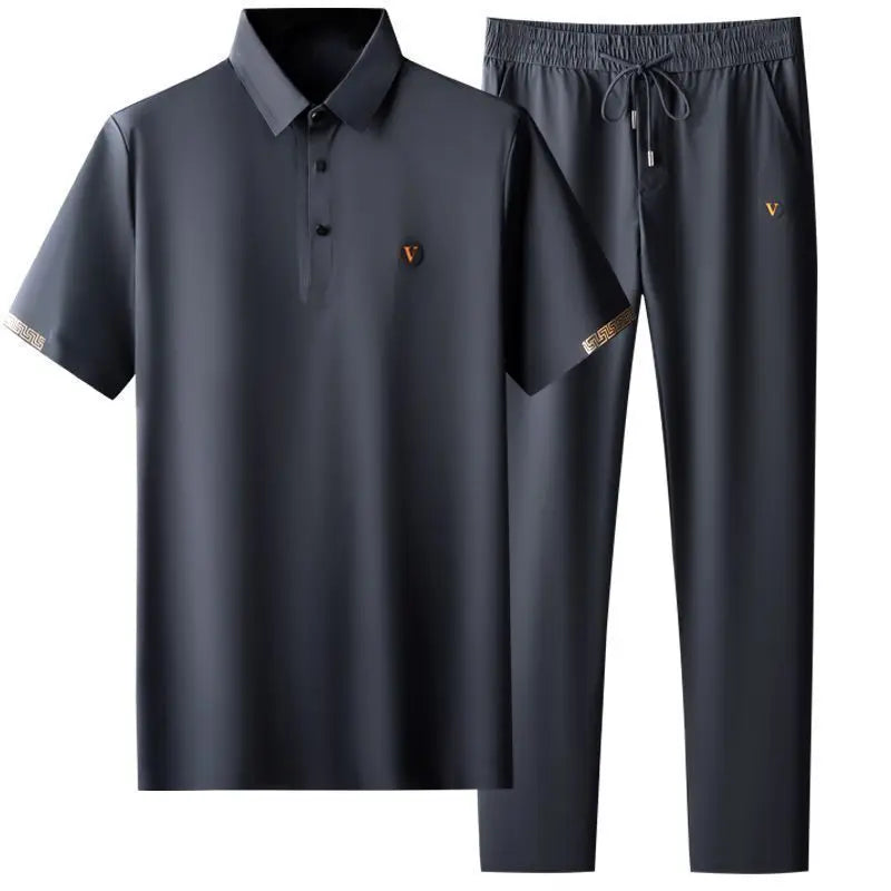 Men's social polo shirt with long pants