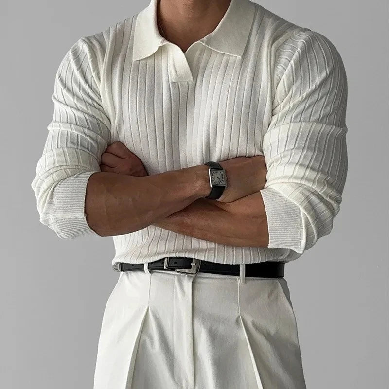 Lightweight, Luxurious, Casual Long Sleeve Polo Shirt