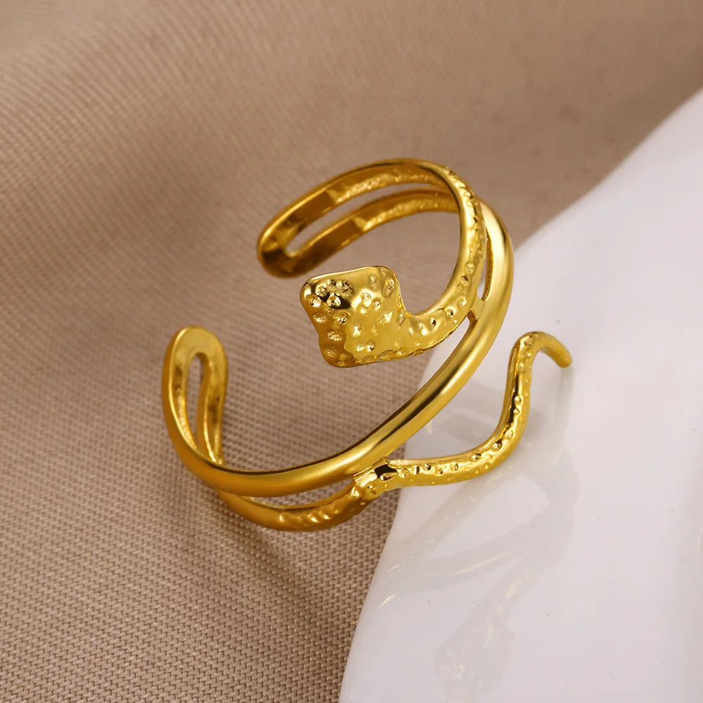 Snake Ring in 18K Gold Plated Stainless Steel