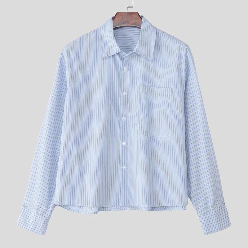 Korean style long sleeve striped shirt