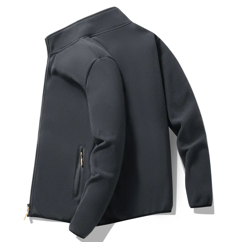 Plus Size Fashion Jacket with Zipper Pockets