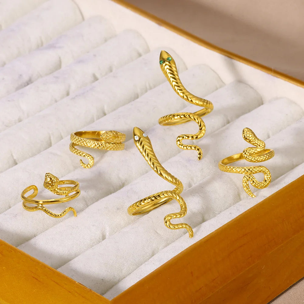Snake Ring in 18K Gold Plated Stainless Steel