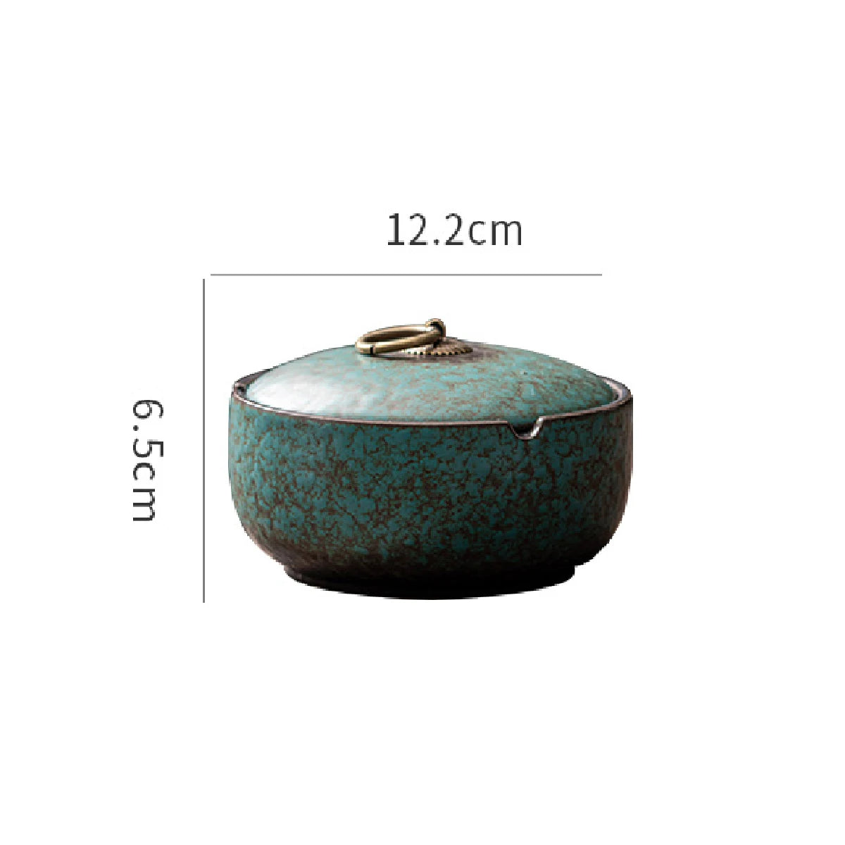 Green Ashtray with Retro Style Lid