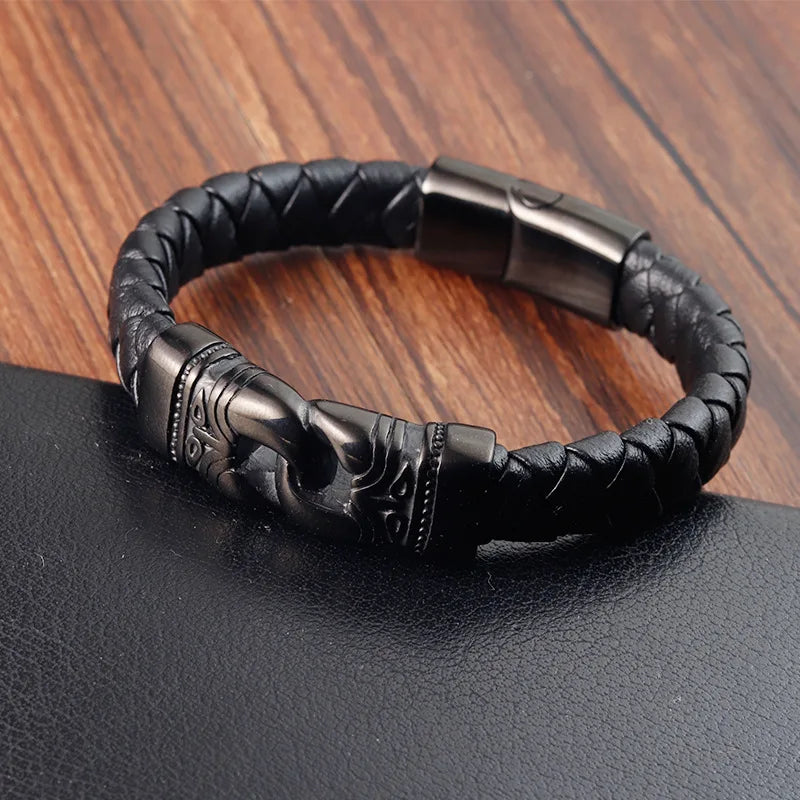 Leather Bracelet with Teeth Totem