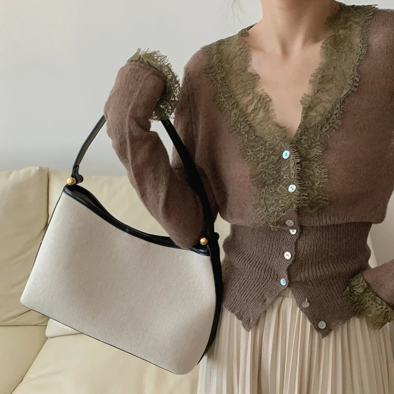 Elegant lace knit cardigan