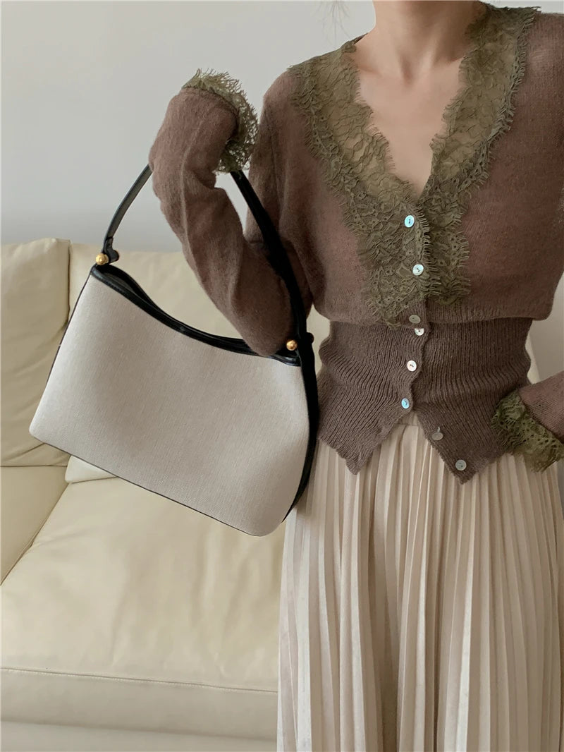 Elegant lace knit cardigan