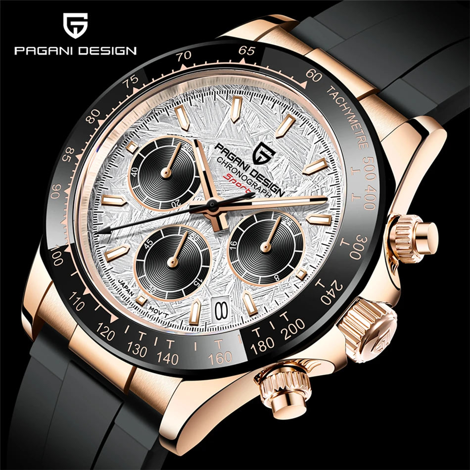 Luxury Retro Chronograph Watch with Sapphire