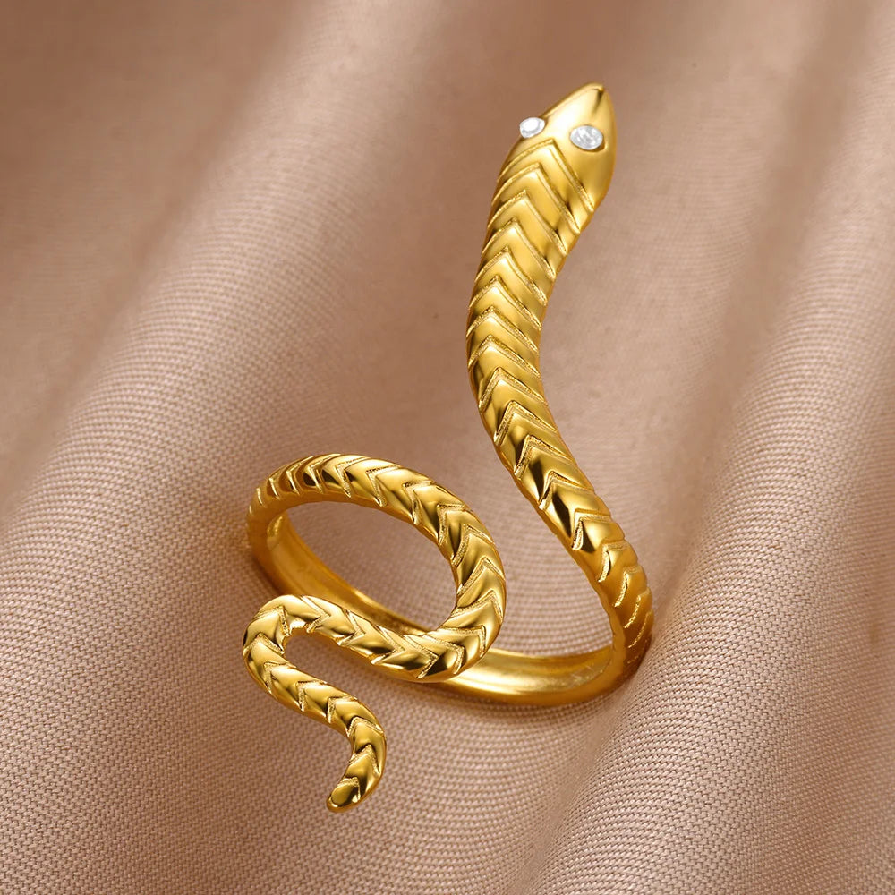 Snake Ring in 18K Gold Plated Stainless Steel