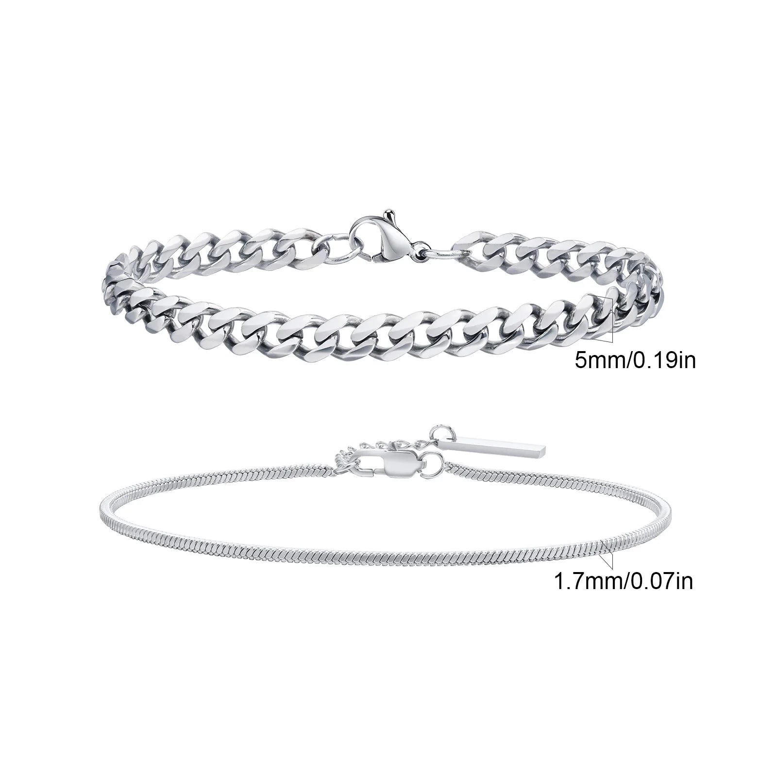 Set of 2 Stainless Steel Bracelets