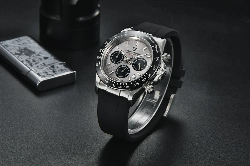 Luxury Retro Chronograph Watch with Sapphire