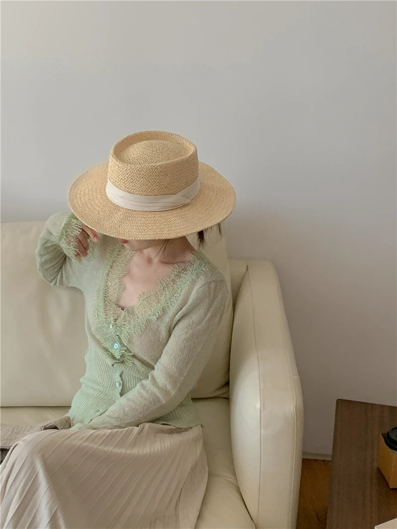 Elegant lace knit cardigan